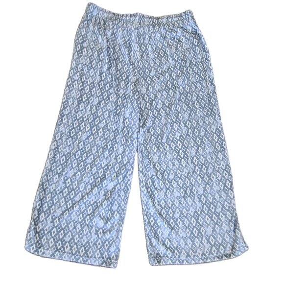 NWT TAHARI 2 Piece Matching Pajama Sleepwear Set XL Blue and White Top and Pants - Picture 6 of 16